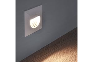 ‎MAX K O M F O R T max K O M F O R T LED Treppenbeleuchtung 1 Watt 130 Lumen Wandeinbaustrahler Treppenleuchte Wand Einbauleuchte Einbaustrahler Treppenlicht Flurleuchte Nachtlicht 1102S
