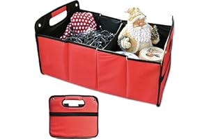 4business Faltbox Klappkorb Klappbox Kofferraumkorb Kofferraumtasche, Rot