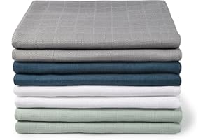 Makian Pieluchy muślinowe dla niemowląt, zestaw 8 sztuk, 80 x 80 cm, podwójnie tkane, miękkie, w 100% z bawełny, sprawdzone pod kątem Oeko-Tex Standard 100, można prać w pralce