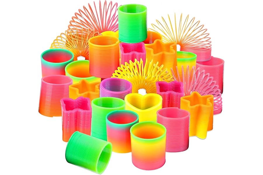 Adalex Global 12 Pcs Slinky Toy Set - Perfect Party Bag Fillers & Stocking Fillers for Kids - Classic Spring Toys for Endless Fun and Entertainment - Ideal for Birthday Parties (Neutral)