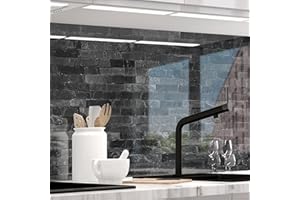 Stickerprofis Küchenrückwand hochglänzend selbstklebend - STEINWAND LUXURY - 1,8mm, Hartkunststoff, alle Untergründe, Spritzschutz, PREMIUM 60 x 280cm