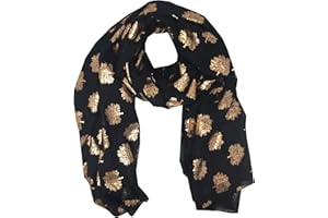 World of Shawls Silver Foil Mulberry Tree Print Fashion Scarf