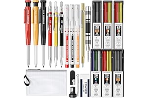 ‎STAGEEK STAGEEK 22er-Set Mechanischer Zimmermannsbleistifte, Automatischem Körner, Hartmetall-Anreißwerkzeug, Radiergummi und Markierstift für tiefe Löcher, Robuster Konstruktionsbleistift für Architekten