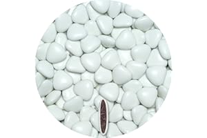 EinsSein 0,5 kg czekoladowe drażetki w kształcie serca, średnio-białe, błyszczące, prezenty dla gości weselnych, chrzciny, komunii, urodziny dziecka | drażetki czekoladowe, drażetki w kształcie serca