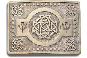 Kilt Emporium Celtic Knot Kilt Belt Buckle - Solid Brass with Intricate Design