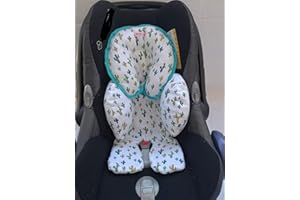 MOON-BEBE Reductor Antialérgico Universal MaxiCosi, Silla de Coche y de Paseo(BLANCO CACTUS VERDES)