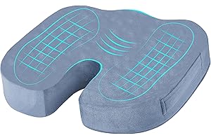 TheComfortZone Seat Cushion for Office Chair,Tailbone,Hemorrhoid,Sciatica,Back Support Pain Relief Chair Cushion pillow, Ergonomic Memory Foam Non-Slip seat pads, Coccyx Cushion, Car seat, Wheelchair