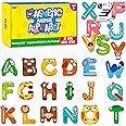 Large Size Magnetic Letters, Cute Animal Alphabet ABC Magnets for Fridge, Colorful Uppercase Animals, Educational Spelling Learning Games for Kids