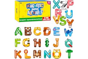 SPRITEGRU Magnetische Buchstaben, niedliche Tieralphabet ABC-Magnete für Kühlschrank Bunte Großbuchstaben Tiere Spielzeug Set Pädagogische Rechtschreibung Lernspiele für Kinder, Kleinkinder 3 4 5 Jahre alt