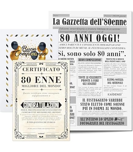 Cravattone Scherzoso Per 80° Compleanno - Con Scritta 'Happy Party', In Raso, 80x24 Cm, Idea Regalo - Foto 8