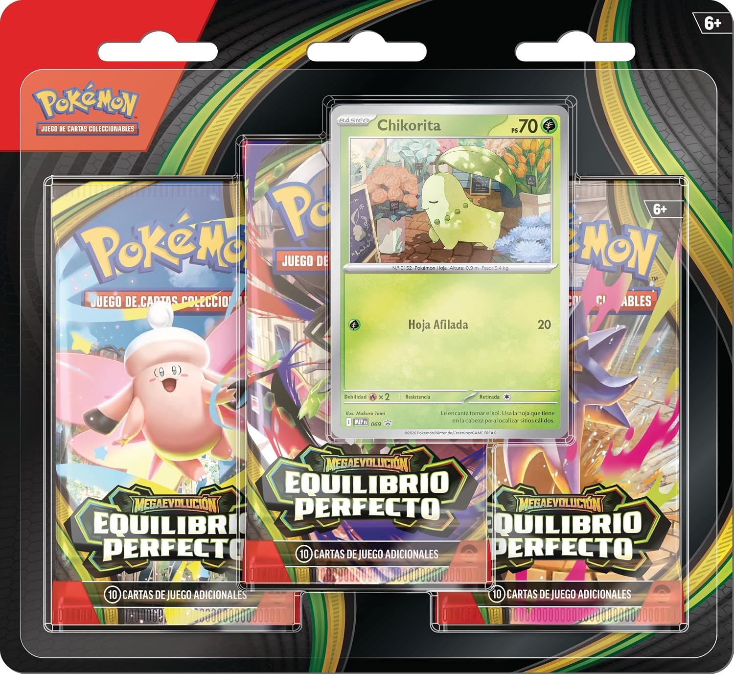 Pokémon: Blíster de 3 Sobres de Mejora de Megaevolución-Equilibrio JCC Pokémon (1 Carta holográfica de promoción y 3 Sobres de Mejora)