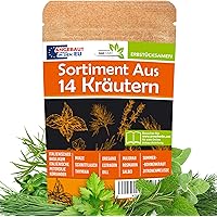14 Kulinarische Kräutersamen - Erbstück und gentechnikfrei, gewachsen in der EU - Basilikum, Petersilie, Dill, Koriander…