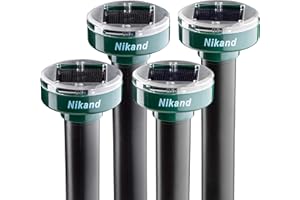 NIKAND Gopher Repellent Ultrasonic Solar Powered - Mole Repellent Stakes Outdoor Pet Safe - Groundhog Repeller Snake Rodent Gopher Spikes Chaser - Sonic Mole Deterrent Devices (4)