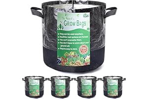 Growerz® WetLockz 5 pack 20 Litre 28 x Ø30.5cm Heavy-Duty Fabric Grow Bags – 5 Pack | Selective Moisture Retention Layer | Breathable, Reusable Non-Woven Material | Reinforced Handles Easy Lifting