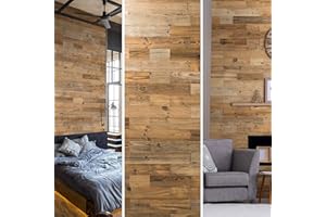 Wooden Wall Design Revêtement mural en bois vieilli naturel vintage - Panneaux muraux - Décoration murale - Revêtement en bois - Design mural - Modèle Nature. (1 m2)