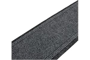 SrS Rugs® Sydney Long Carpet Runner - Heavy-Duty - Stain-Resistant - Absorbent - Non-Slip Rubber Backed - Strong - Industrial Grade - Tough Mat for Hall and Stairs (Black, Length: 8' (67 x 244 cm))