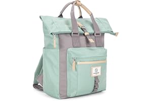 SEVENTEEN LONDON – Modern Cycling 'Canary Wharf' Fold Roll Top Backpack in a Classic Slim Urban Design – Fits Laptops up to 15"