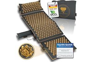 ‎CALM ELEPHANT ORIGINAL CALM ELEPHANT ORIGINAL® Akupressurmatte mit Kissen XXL Set GENUINE 5-teilig, Massagematte Rücken, Verspannungen lösen, Akupunktur Matte, Kissen mit Wärmefunktion, Lendenkissen, Fußmatte & Tasche, grau