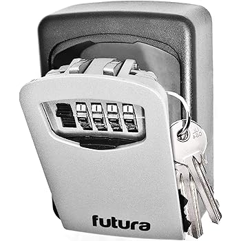 MoFut Key Safe with 4-Digit Combination, Key Lock Box Wall Mounted