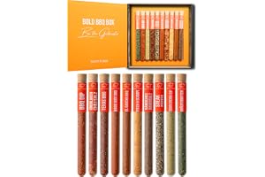 Tasty Tubes – Bold BBQ Box – Kryddset – Unik present för män & kvinnor – 10 olika BBQ-, dip- & kryddsmörblandningar – Present