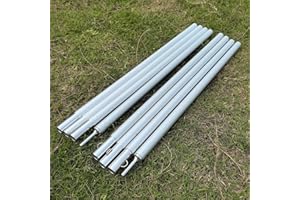 Hipier Varillas Plegables Tienda de Campaña Ajustable Postes de Aluminio para Toldos Mastil para toldo Vela Refugio Playa Vivac 2 X 2M (200mm, Aluminio)