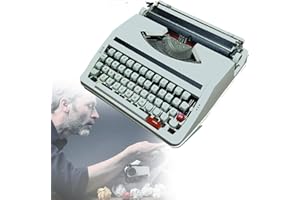 RYUUZA Vintage Schreibmaschine Modell,Elektrische Schreibmaschine mit Korrektur,Tragbare Retro manuelle Schreibmaschine,für Notizen oder Briefe oder kreatives Schreiben,literarisches,White