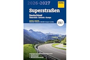 ADAC Superstraßen Autoatlas 2026/2027 Deutschland 1:200.000, Österreich, Schweiz 1:300.000 mit Europa 1:4,5 Mio.: Straßenatlas mit praktischer Spiralbindung (ADAC Atlas)