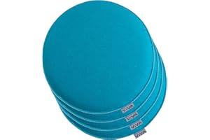 Brandsseller Juego de 4 cojines redondos de fieltro – Ø 35 cm en turquesa – Cojines para silla de fieltro para interior y exterior – cojines resistentes para sillas, comedor, jardín y balcón