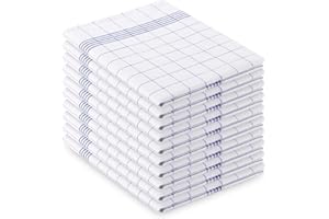 Vaily Paños de cocina, 10 unidades, 70 x 45 cm, 100% algodón, diseño a cuadros, color azul