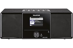 Telestar DIRA S 32i CD - Radio por Internet/DAB+ digital (estéreo, FM/DAB/DAB+, reproductor de CD, WiFi, LAN, Bluetooth, streaming (Amazon Music, Napster UVM.), grabación USB, sonido DSP), color negro