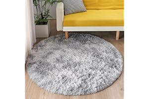 MARATIP Alfombra de felpa mullida para sala de estar moderna y dormitorio, suave para niños y niñas (gris claro, 100 cm)