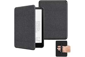 MoKo Case for 7" Kindle Paperwhite 12th Gen 2024 & Colorsoft, Denim Black | Compatible with Kindle Colorsoft Signature Edition 2024, Lightweight Cover with Hand Strap, Auto Wake/Sleep