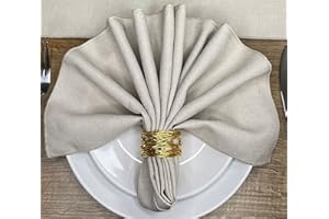 Hope Textiles Stone 21" x 21" (53cm) Fabric NAPKIN (Polyester, not cotton) PACK OF 4