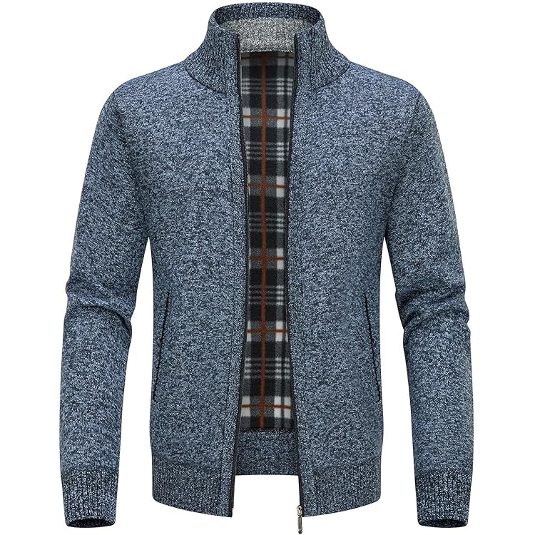 Cardigan Homme,Cardigan Hommes Avec Col Droit,Pull Homme En Ouvrez-Front Bouton,Tricoté Casual