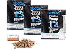 ALCOFERMBREW 3 x Turbo Levure - Alcotec Classic T3-120g, Levure pour la fermentation du sucre, Distillateurs Levure, Levure Rapide, Gnôle Alcool