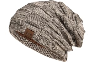 REDESS Bonnet pour Homme et Femme Chapeaux d'hiver Chauds Bonnet de crâne tricoté épais