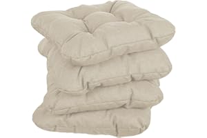 Gutekissen Cuscino trapuntato per sedie/panche per casa e giardino Cuscino per giardino Cuscino per sedile Molti colori PI1 (45x45, Crema, 4)