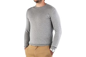 Cashmere Zone - Maglione Uomo Girocollo in Puro Cotone Egiziano Artigianalità Italiana e Confort a Manica Lunga