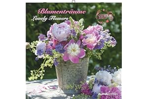 Alpha Edition - Blumenträume 2026 Broschürenkalender, 30x30cm, Wandkalender mit Platz für Notizen und Termine, hochwertige Bildmotive, Mondphasen, ... und Ferientermine DE/AT/CH: Lovely Flowers