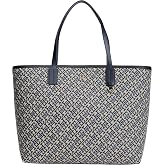 Tommy Hilfiger TH ICON TOTE JACQUARD Kadın Tote &Ccedil;anta Blue Mono OS