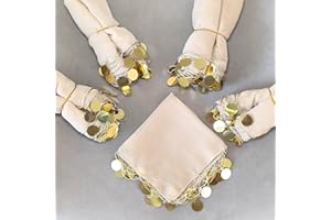 ErYa 10x einfarbig Halay Mendili Set Tanztücher Dügün Hochzeit Verlobung Kina Mendil Nisan Dügün türkische Hochzeit (Beige)