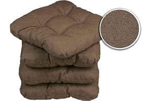 sunnypillow 4er Set Stuhlkissen 45x45 cm Bequeme 8cm Polsterauflage Auflage für Stühle/Bänke in Haus und Garten Sitzkissen Sitzauflage Gartenkissen viele Farben zur Auswahl Braun