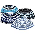 4* Freak Kippah - Large 9" (23 cm) Assorted Colors Full Head Coverage Knitted Yarmulke Multi, Multi, One size