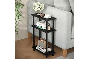 APICIZON Stolik pomocniczy wąski 3-poziomowy drewniany stolik pomocniczy, 40 x 18 x 61,5 cm, stolik nocny wąski z miejscem do przechowywania, mały stolik pomocniczy do salonu, sypialni, na balkon