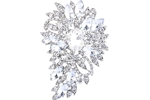EVER FAITH Spilla Regalo, Marquise Cristallo Austriaco Sposa Mazzo di Fiori e Foglie Spilla