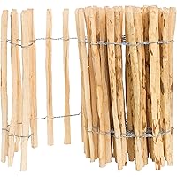 BOGATECO Staketenzaun Haselnuss Kastanie HolzZaun 60 cm Hoch & 500