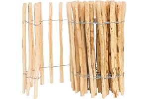 BOGATECO Hazel Wooden Rolling Garden Picket Fence | 500 cm Long & 60 cm High | Distance Between Rails: 4-5 CM | Perfect for Residential & Pond Fencing | Vegetable and Flower Bed Cover