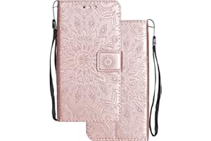 LEMORRY Per Huawei Mate 20 Lite Custodia Pelle Cuoio Portafoglio Borsa Archiviazione di Carte Protettivo Magnetico Morbido Silicone TPU Cover Custodia per Huawei Mate 20 Lite, Fiorire (Oro Rosa)