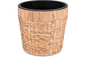‎DECORASIAN Decorasian Blumentopf rund geflochten aus Seegras mit Kunststoffeinsatz zum bepflanzen - Pflanztopf - 34cm