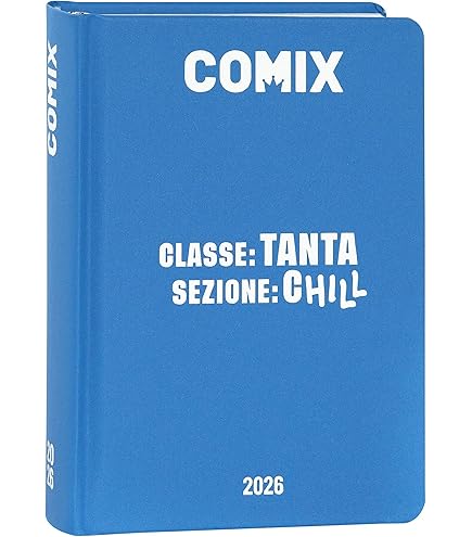 COMIX - Diario Mignon Plus Giornaliero 16 Mesi, Diario Scuola 2026-2026, Con Copertina Rigida, Ideale Per La Scuola Media E Superiore, 9x12.5h Cm, Wave